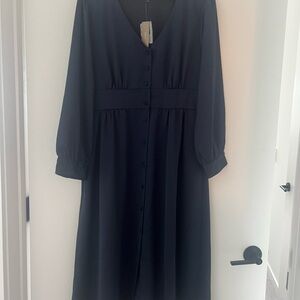 J Crew Navy Button-Down Dress